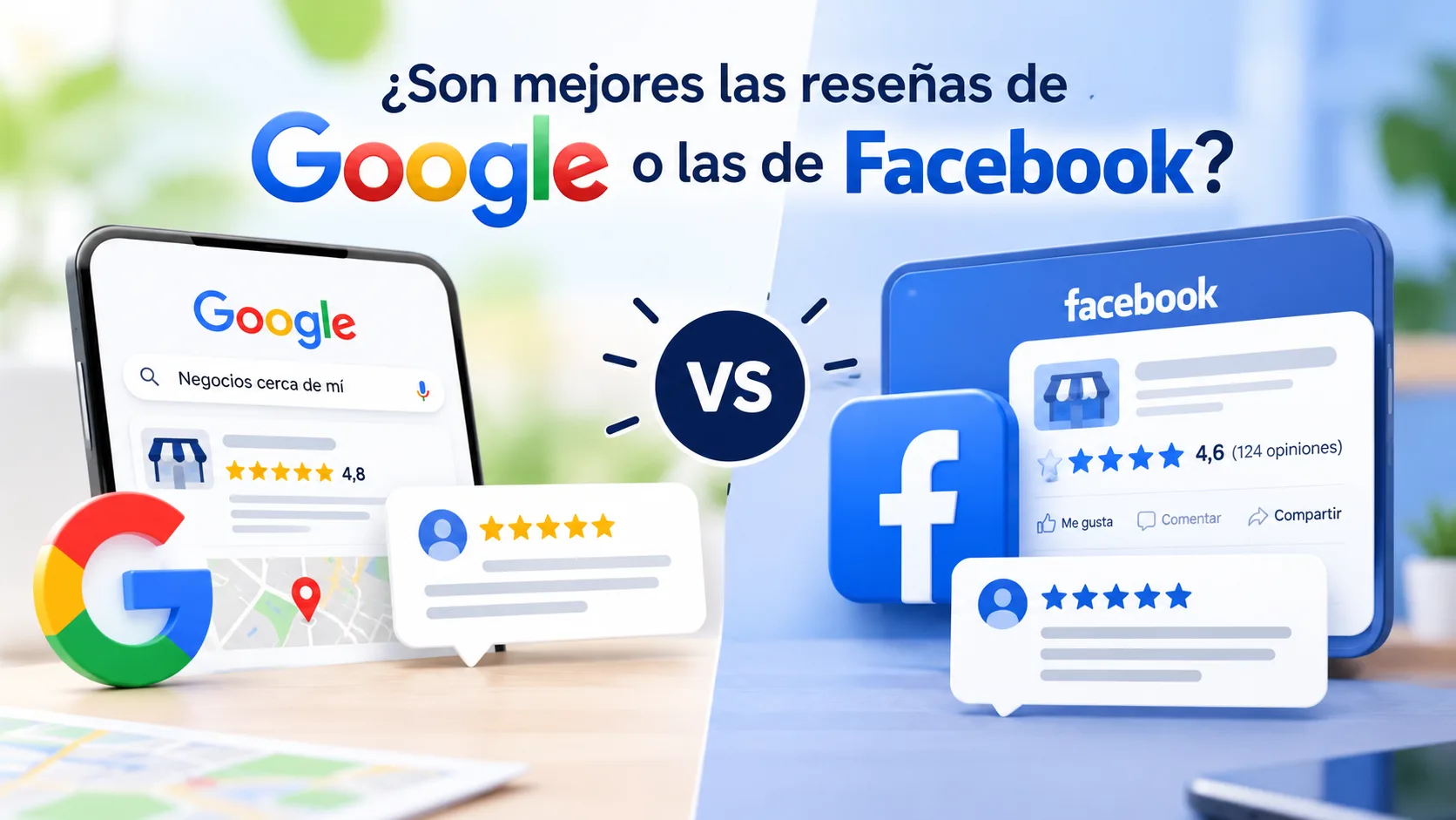 Son mejores las reseñas de Google o Facebook